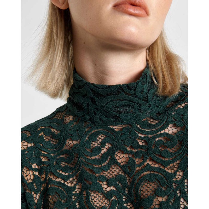 Cue European Flocked Lace Long Sleeve Top image number 2